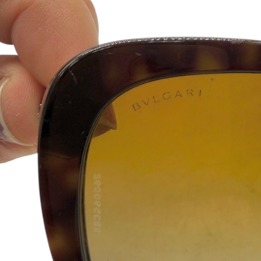 BVLGARI Tortoise Shell Cat Eye Sunglasses Brown Lenses Gold Plated Made in Italy - Picture 4 of 9